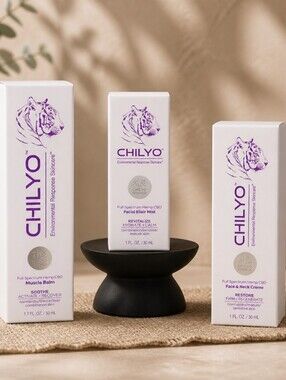 CHILYO Muscle Balm Creme, Face and Neck Creme & Elixir Mist Set